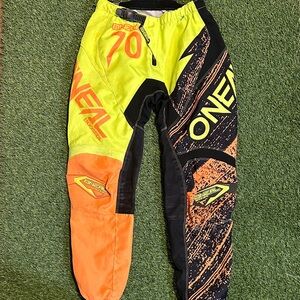 Youth Kids O’Neal Element Motocross ATV Racing Pants Neon Orange Yellow